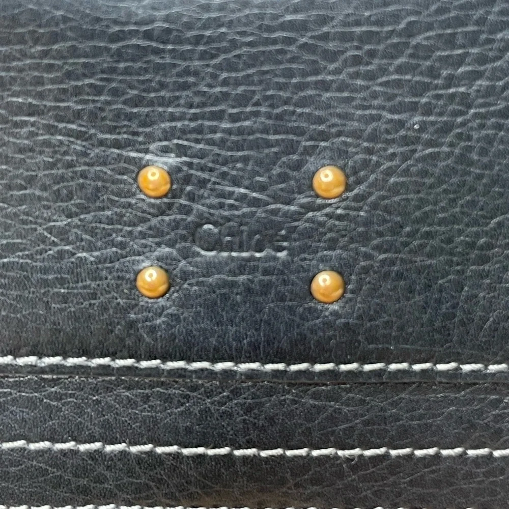 Chloe Paddington Long Black Leather Wallet with Gold Studs - Picture 10 of 12